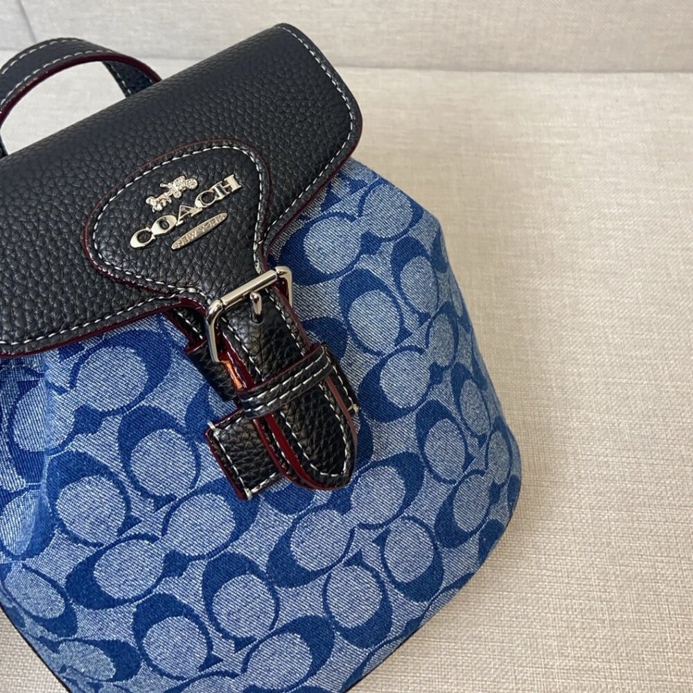 COACH denim mini backpack - Picture 2 of 8